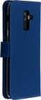 Accezz Hoesje Geschikt voor Samsung Galaxy A6 Plus (2018) Hoesje Met Pasjeshouder - Accezz Wallet Softcase Bookcase - Donkerblauw