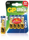 GP Ultra Plus 15AUP - Alkalinebatterij AA - 1.5V - 4 stuks (4 stuks)