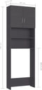 vidaXL - Wasmachinekast - 64x25,5x190 - cm - bewerkt - hout - grijs