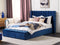NOYERS - Bed met opbergruimte - Blauw - 160 x 200 cm - Fluweel