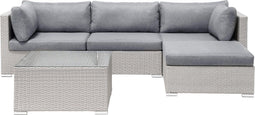 Beliani SANO - Loungeset voor 4 - Grijs - PE rotan
