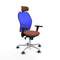 Piqueras y Crespo 3D086G2 - Bureaustoel - Verstelbare hoogte hoofdsteun - Blauw Bruin