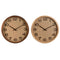 Muurklok Home ESPRIT Bruin Natuurlijk Hout Rotan 40 x 5 x 40 cm (2 Stuks)