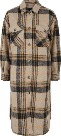 PIECES PCFINOLA - Long Overshirt Dames Jas - Maat XS (34)