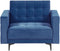 ABERDEEN - Fauteuil - Blauw - Fluweel
