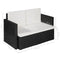 vidaXL - Tuinbank - 2-zits - met - kussens - poly - rattan - zwart