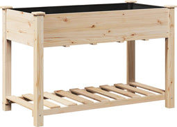 vidaXL - Tuinbak - met - Rek - 115x59x76 - cm - Massief - Houten - Vuurhout