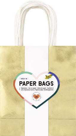 Folia Paper - Cadeautas Folia goud kraft 24x31x12cm 20 stuks