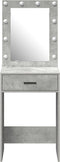 vidaXL - Make-up - Tafel - met - LED - Verlichting - in - Betonnen - Grijs, - 50x41x135 - cm