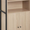 Tectake Houten Wandkast Doncaster - Boekenkast - 2 Open Vakken - Zwart Metalen Frame - Afmeting (LxBxH) 60x38x125 cm - Lichtbruin