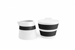 Salt&Pepper Stripes Melkkan en suikerpot - zwart