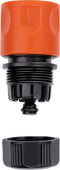BLACK+DECKER Tuinslangkoppelingen - Set van 4 - 2x Waterstop Tussenstuk - Zwart Oranje (set van 4)
