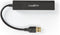 Nedis UHUBU3410BK - USB-hub 4-poorts USB 3.2 (Gen1 5Gb/s) - Zwart