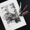 Aristo tekenpen - PRO Studio - set 8-delig - lijnbreedte 0.35/0.50/0.70mm - fles 23ml inkt - tekenpotlood - vulpotlood - gum - passerinzetstuk - AR-64150