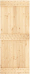 vidaXL - Schuifdeur - met - beslag - 85x210 - cm - massief - grenenhout
