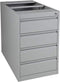Praktische standcontainer 3 lades diep 80CM kleur Aluminium (RAL9006) topblad Lichtgrijs