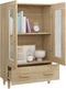 vidaXL - Hoge - kast - 70x31x115 - cm - bewerkt - hout - sonoma - eikenkleurig