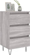vidaXL - Nachtkastje - 40x35x69 - cm - bewerkt - hout - grijs - sonoma - eikenkleurig