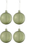 J-Line kerstbal Effen - glas - groen - medium - doos van 4