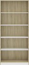vidaXL - Boekenkast - met - 5 - schappen - 80x24x175cm - bewerkt - hout - wit - en - eiken