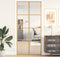 vidaXL - Binnendeur - smal - 93x201,5 - cm - gehard - glas - en - aluminium - goudkleur