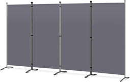 Angel Living Paravent 4-delig - Opvouwbare Scheidingswand 324 x 170 cm - Ademend Stof - Zwart