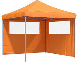 vidaXL - Partytent - inklapbaar - pop-up - met - 2 - zijwanden - oranje