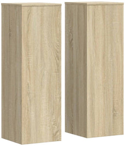 vidaXL - Plantenstandaards - 2 - st - 33x33x100 - cm - bewerkt - hout - sonoma - eiken