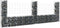 vidaXL - Schanskorf - U-vormig - met - 3 - palen - 260x20x200 - cm - ijzer