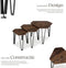 tectake Torquay - Salontafel-set - 3-delig - industrieel donkerbruin