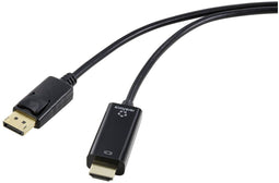 Renkforce RF-5179190 - DisplayPort naar HDMI Adapterkabel - 4K UHD 30 Hz - Zwart 3.00 m