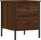 vidaXL - Nachtkastje - 40x42x50 - cm - bewerkt - hout - bruin - eikenkleur
