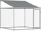 vidaXL - Hondenhok - met - dak - en - deur - 8x2x2 - m - gegalvaniseerd - staal - grijs