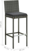 vidaXL - Tuinbarkrukken - met - kussens - 2 - st - poly - rattan - grijs