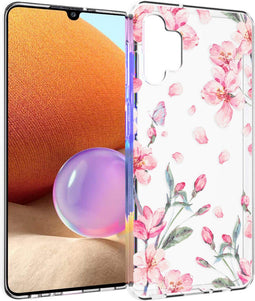 iMoshion Hoesje Geschikt voor Samsung Galaxy A32 (4G) Hoesje Siliconen - iMoshion Design hoesje - Roze / Transparant / Blossom Watercolor