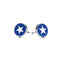 CO88 Collection Majestic 8CE 70025 Stalen Oorknoppen - Rond met Ster Ø 10mm - Zilverkleurig / Blauw