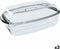 Oven Mould Ô Cuisine Rechthoekig Met deksel 37,5 x 22,5 x 10,6 cm Transparant (3 Stuks)