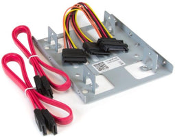 StarTech.com Dubbele 2,5 inch naar 3,5 inch HDD-steun voor SATA harde schijven 2,5 inch naar 3,5 inch steun met 2 schijven voor montagebay