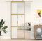 vidaXL - Schuifdeur - 76x205 - cm - helder - ESG-glas - en - aluminium - goudkleurig