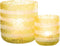 J-Line windlicht Strepen - glas - geel/wit - large