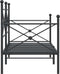 vidaXL - Slaapbank - zonder - matras - 90x190 - cm - staal - zwart