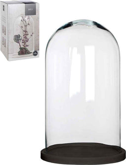 Mica Decorations Hella Stolp H38 x Ø23 cm - Zwart - Hout / Glas