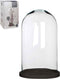 Mica Decorations Hella Stolp H38 x Ø23 cm - Zwart - Hout / Glas