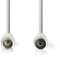 Nedis Coaxkabel - Coax Male naar Coax Female - 90 dB - 75 Ohm - Dubbel Afgeschermd - 10 m - Wit
