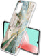 iMoshion Hoesje Geschikt voor Samsung Galaxy A41 Hoesje Siliconen - iMoshion Design hoesje - Wit / Zwart / Shattered Beige Marble