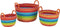 J-Line Set Van 3 Mand Regenboog Strepen+Handvaten Zeegras Mix
