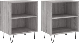 vidaXL - Nachtkastjes - 2 - st - 40x30x50 - cm - bewerkt - hout - grijs - sonoma - eiken