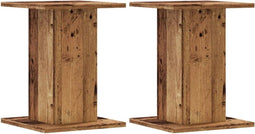 vidaXL - Speakerstandaards - 2 - st - 30x30x40 - cm - bewerkt - hout - oud - houtkleurig