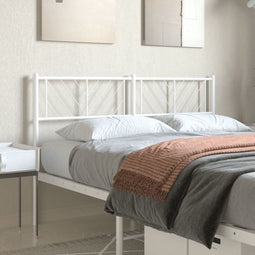vidaXL - Hoofdbord - 135 - cm - metaal - wit