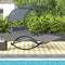 Coast Buitenligstoel Dubbele Schommel - Ergonomisch Tweepersoons Ligbed met Luifel - Grijs